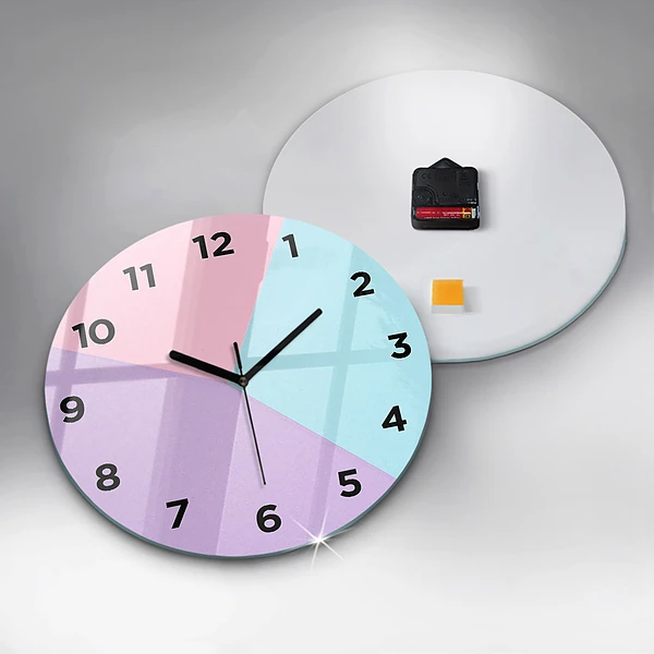 Wanduhr rund Pastellfarbenes Muster