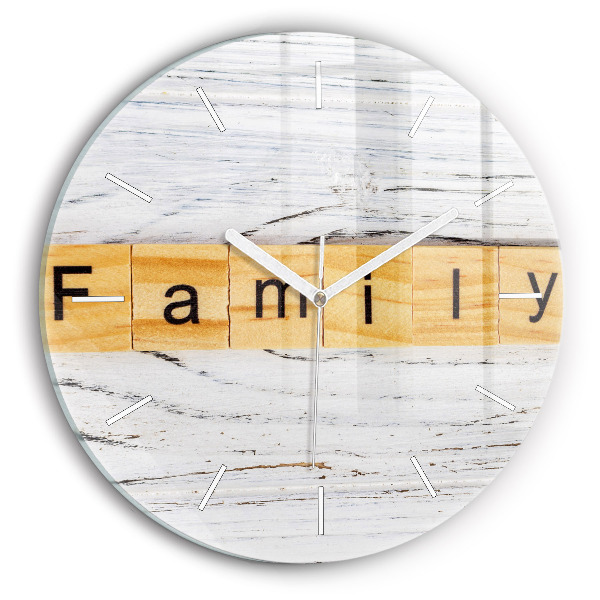 Wanduhr rund mit motiv Familie