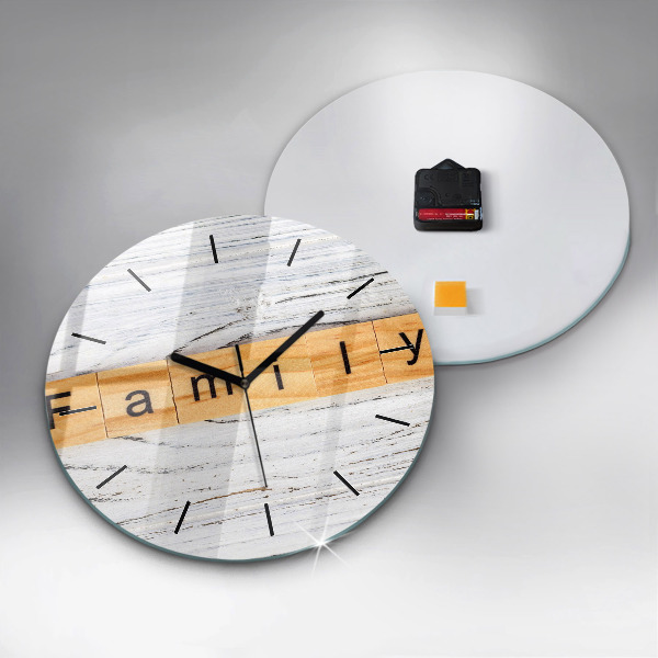 Wanduhr rund mit motiv Familie