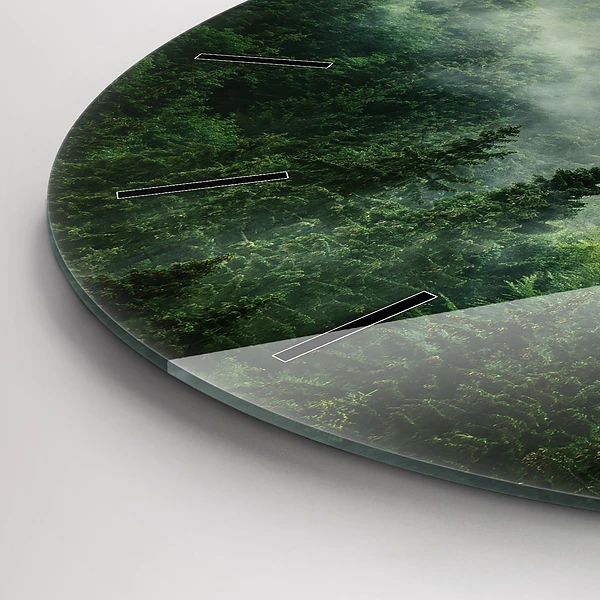 Wanduhr rund mit motiv Nebliger Wald