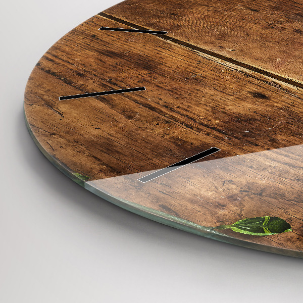 Wanduhr rund Rustikales Holz