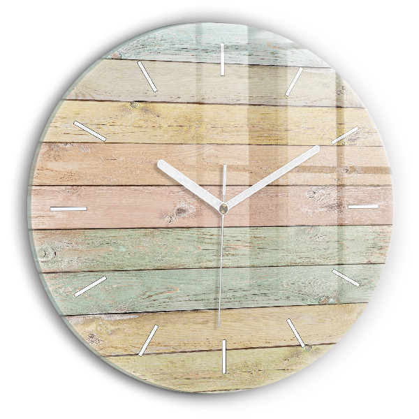 Wanduhr glas rund Farbige Tafeln