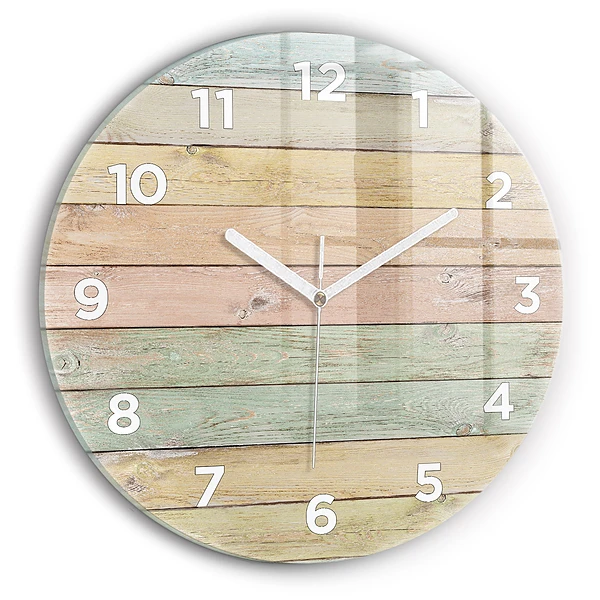 Wanduhr glas rund Farbige Tafeln