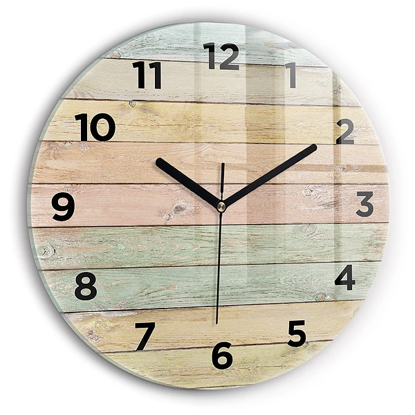 Wanduhr glas rund Farbige Tafeln