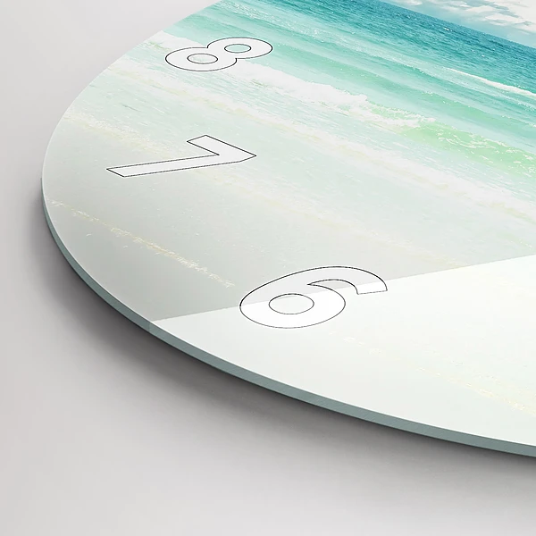 Wanduhr glas rund Landschaft mit Meer