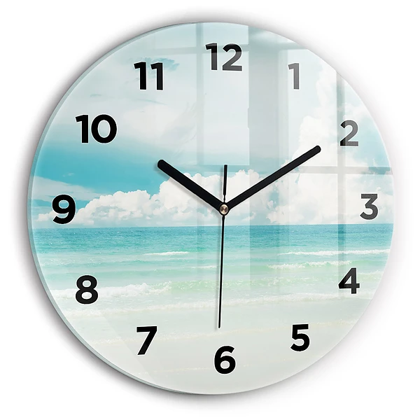 Wanduhr glas rund Landschaft mit Meer