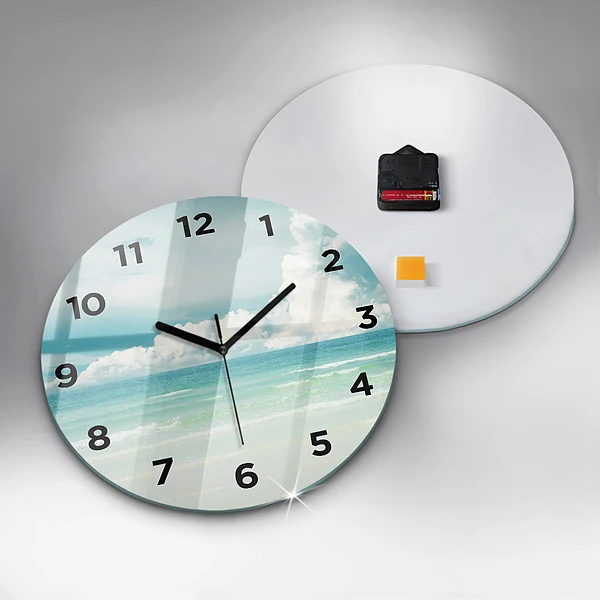 Wanduhr glas rund Landschaft mit Meer