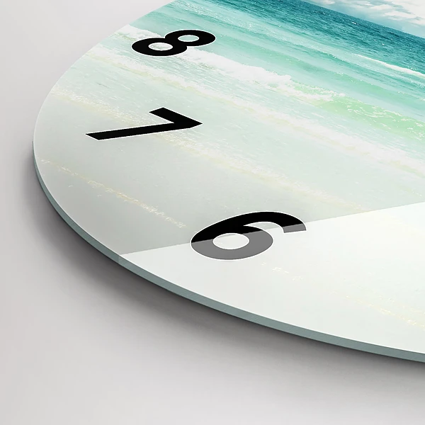 Wanduhr glas rund Landschaft mit Meer