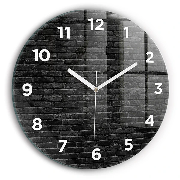 Wanduhr rund mit motiv Dunkle Backsteinmauer