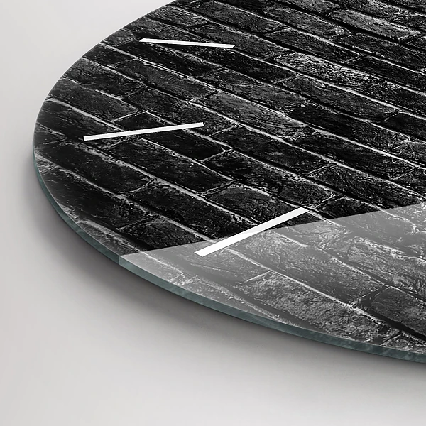 Wanduhr rund mit motiv Dunkle Backsteinmauer