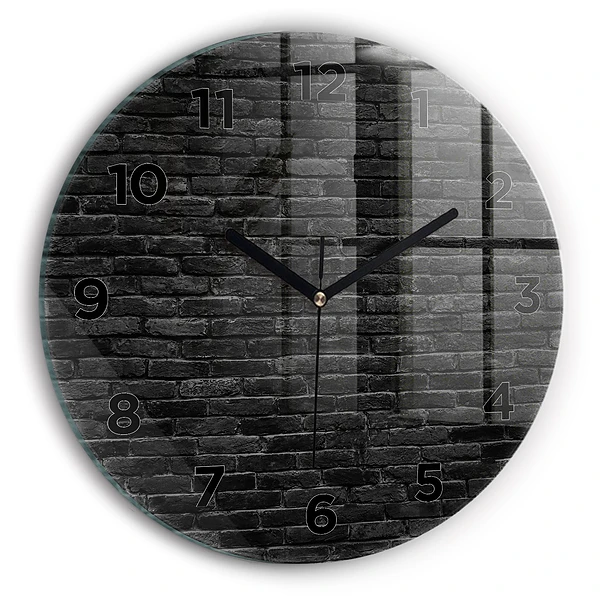 Wanduhr rund mit motiv Dunkle Backsteinmauer