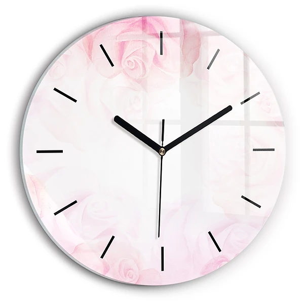 Wanduhr rund Abstrakte Rosen