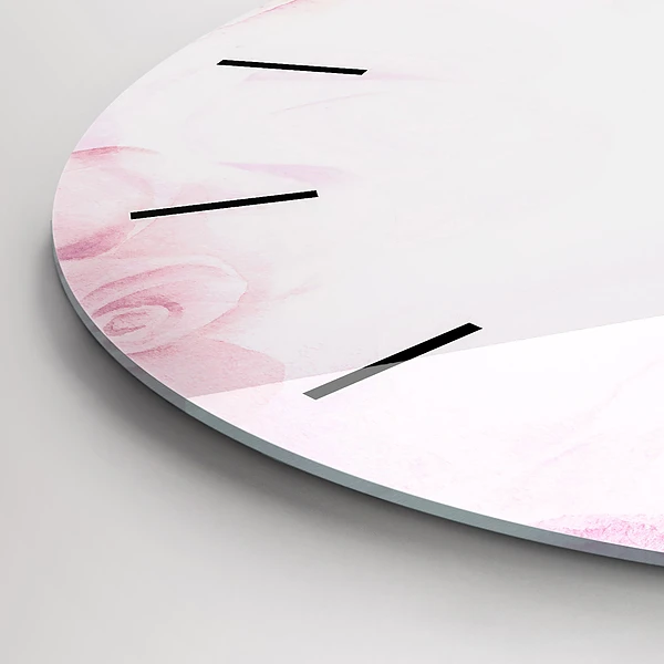Wanduhr rund Abstrakte Rosen