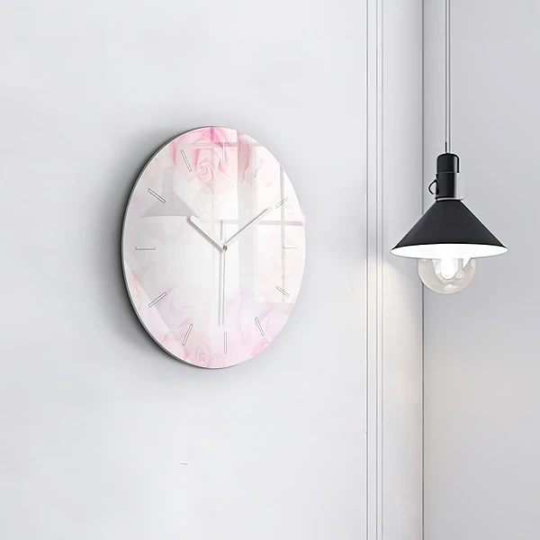 Wanduhr rund Abstrakte Rosen