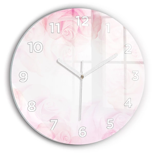 Wanduhr rund Abstrakte Rosen