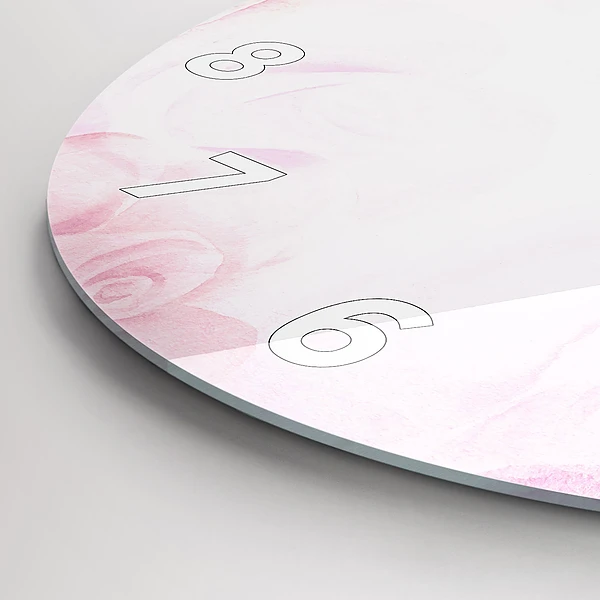 Wanduhr rund Abstrakte Rosen