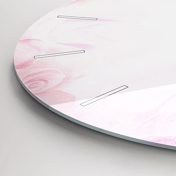 Wanduhr rund Abstrakte Rosen