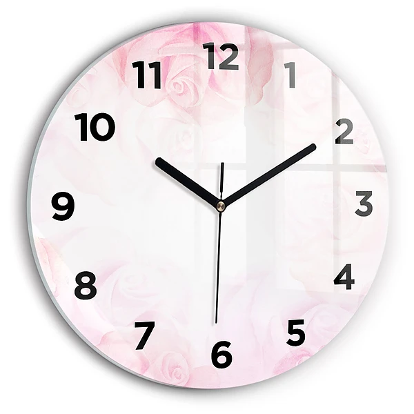 Wanduhr rund Abstrakte Rosen