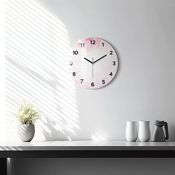 Wanduhr rund Abstrakte Rosen