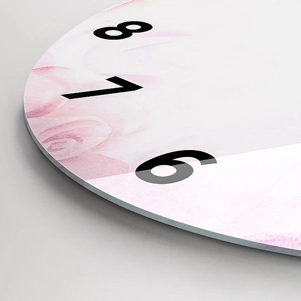 Wanduhr rund Abstrakte Rosen