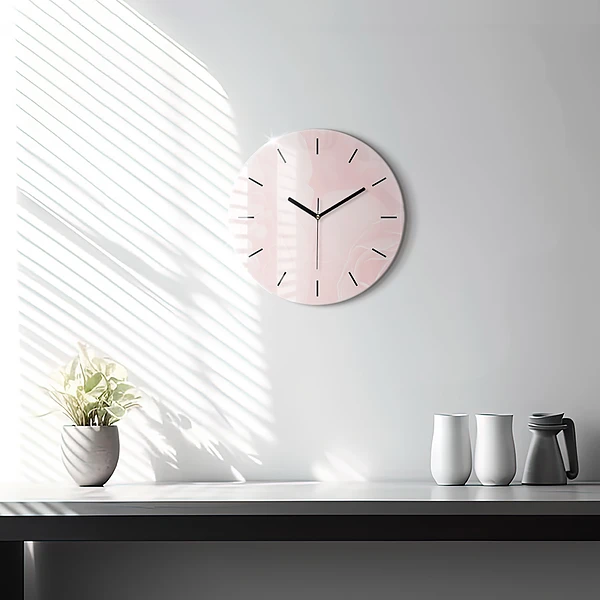Wanduhr rund Blühende Rosen