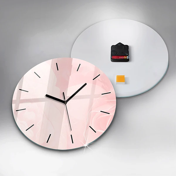Wanduhr rund Blühende Rosen
