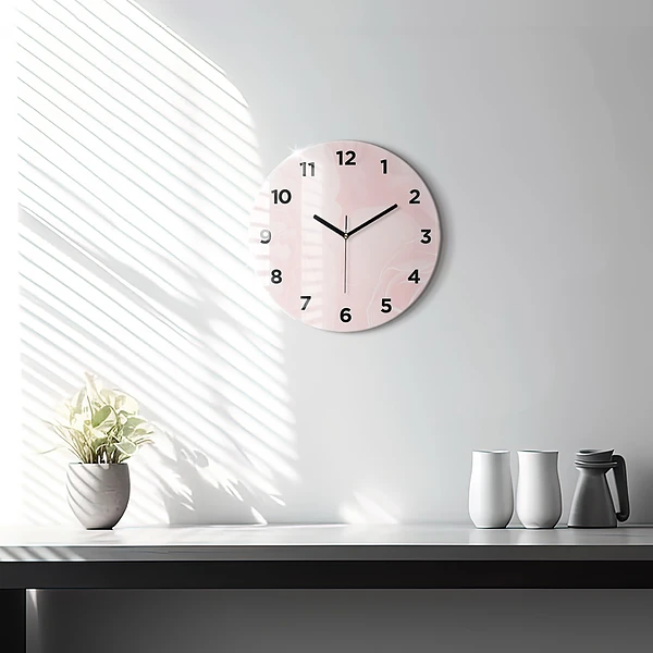 Wanduhr rund Blühende Rosen