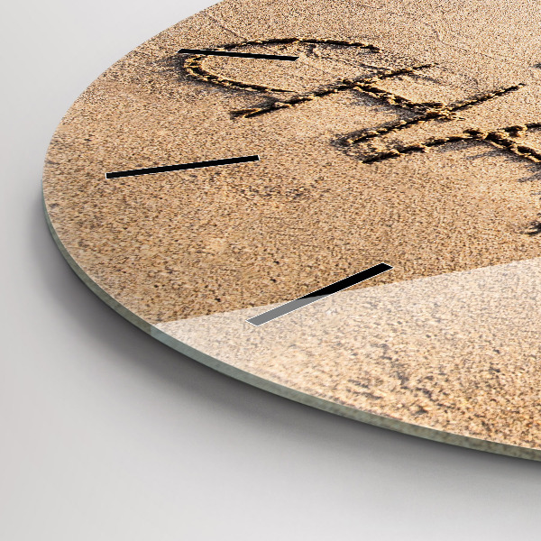 Wanduhr rund Zitat am Strand