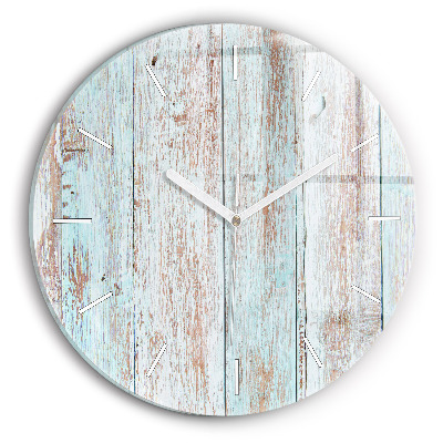 Wanduhr glas rund Pastell Holz