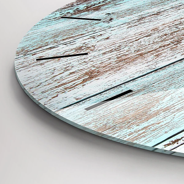 Wanduhr glas rund Pastell Holz
