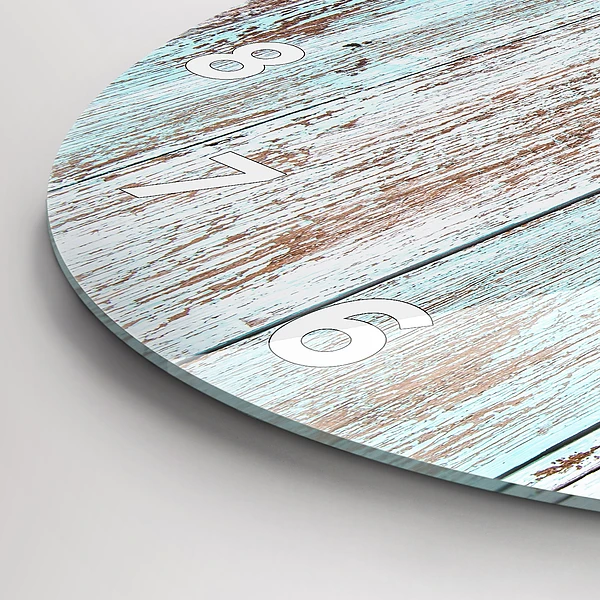 Wanduhr glas rund Pastell Holz