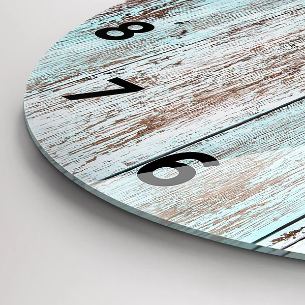 Wanduhr glas rund Pastell Holz
