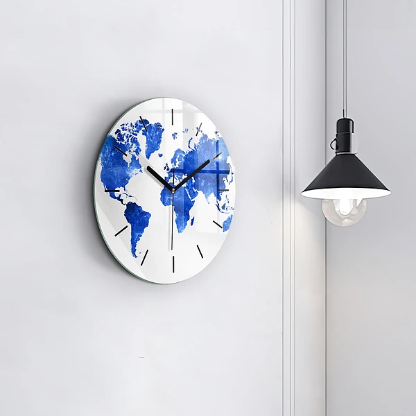 Wanduhr glas rund Kosmische Weltkarte
