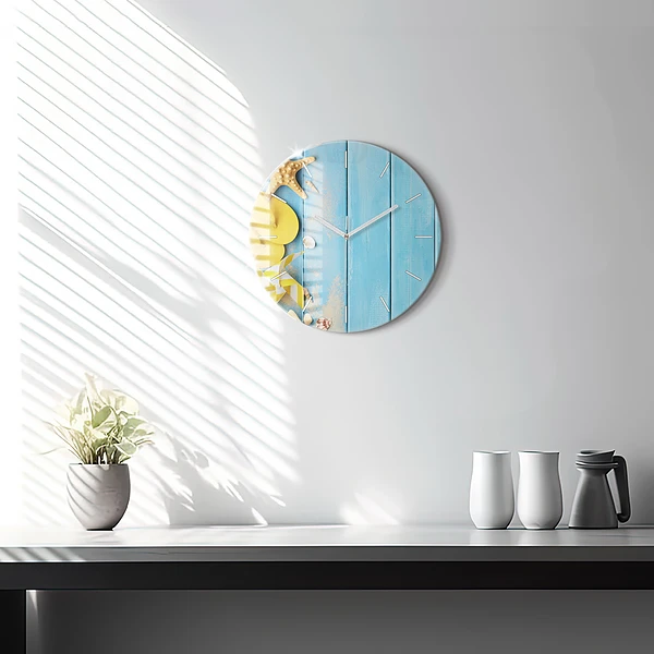Wanduhr rund mit motiv Strand-Accessoires