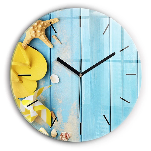 Wanduhr rund mit motiv Strand-Accessoires