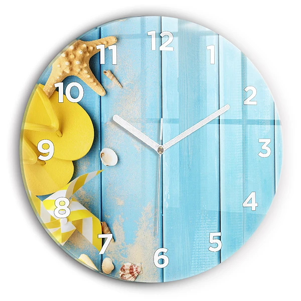 Wanduhr rund mit motiv Strand-Accessoires