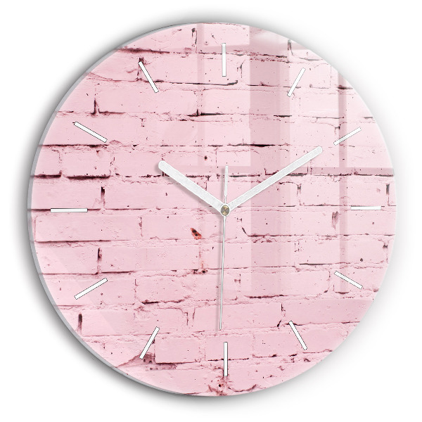 Wanduhr glas rund Backsteinmauer