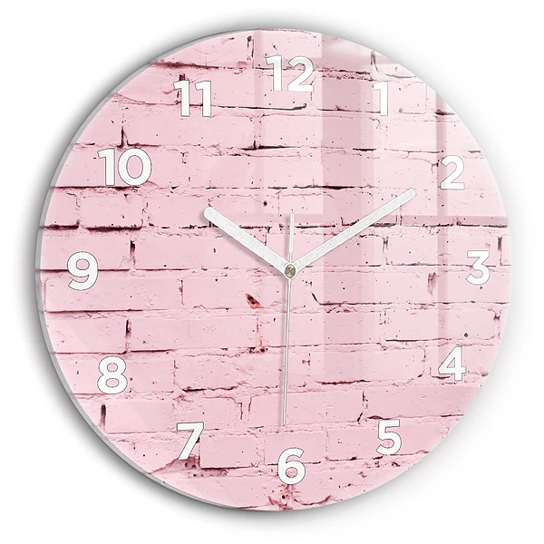 Wanduhr glas rund Backsteinmauer