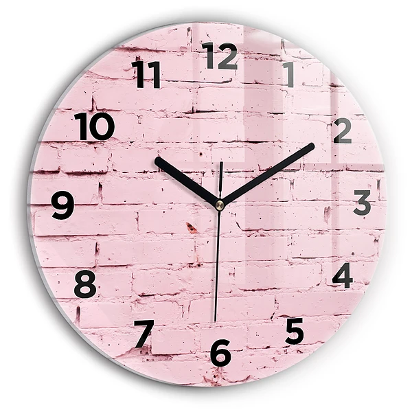 Wanduhr glas rund Backsteinmauer