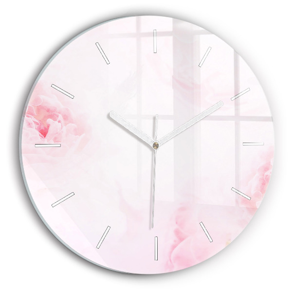 Wanduhr rund mit motiv Blühende Blumen