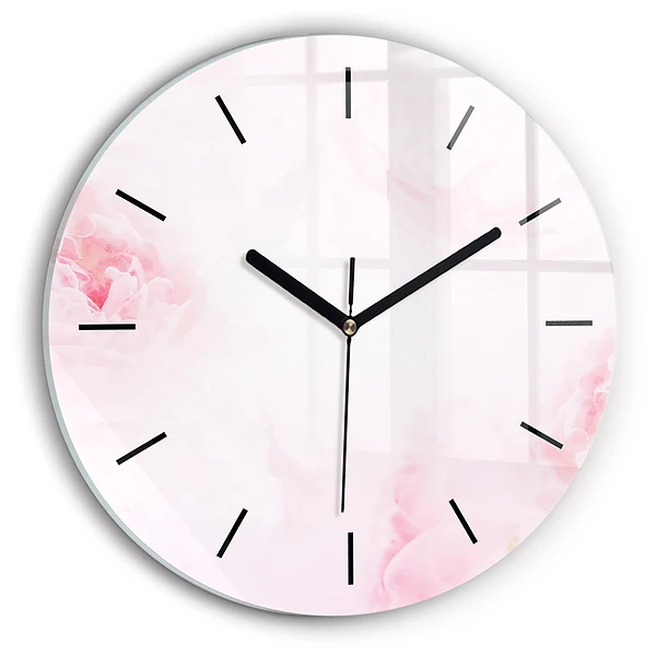 Wanduhr rund mit motiv Blühende Blumen