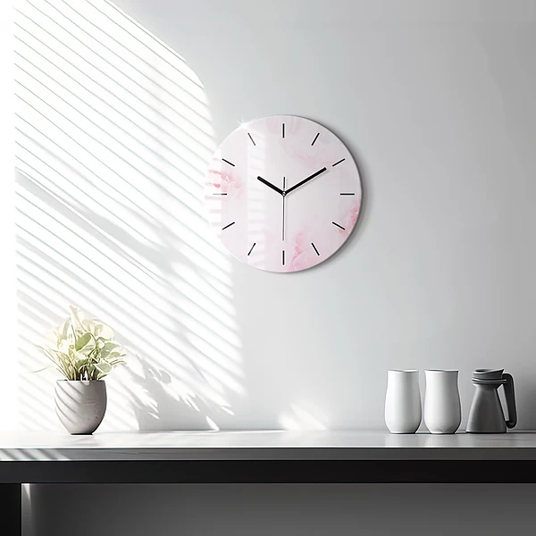 Wanduhr rund mit motiv Blühende Blumen