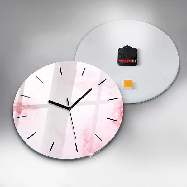 Wanduhr rund mit motiv Blühende Blumen