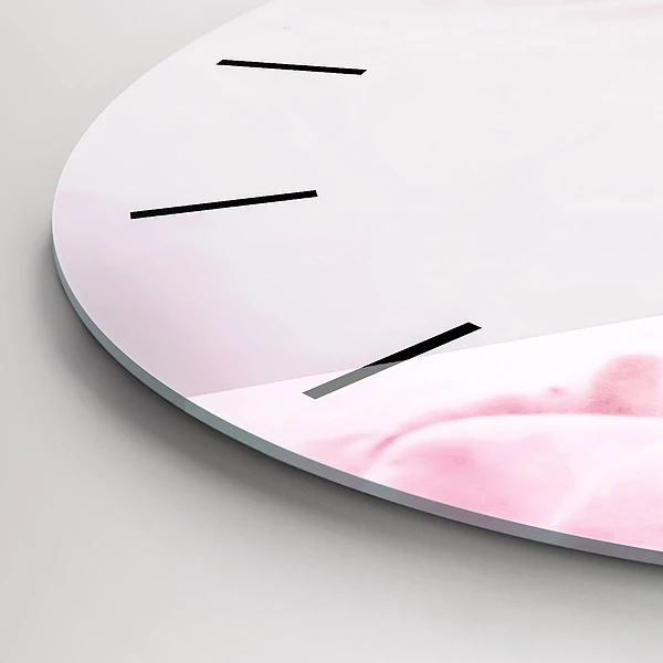 Wanduhr rund mit motiv Blühende Blumen