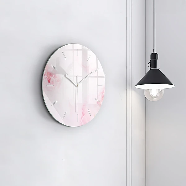 Wanduhr rund mit motiv Blühende Blumen