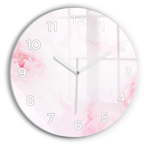 Wanduhr rund mit motiv Blühende Blumen