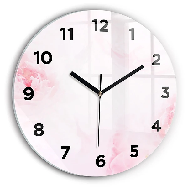Wanduhr rund mit motiv Blühende Blumen