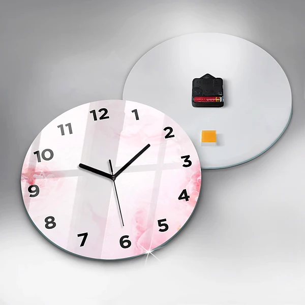 Wanduhr rund mit motiv Blühende Blumen