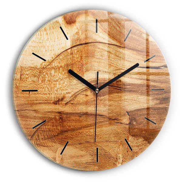 Wanduhr rund Holztextur
