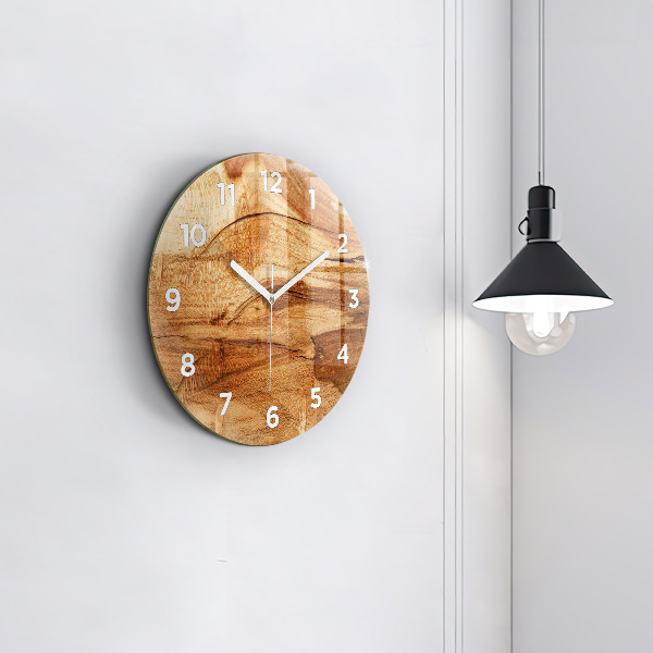 Wanduhr rund Holztextur